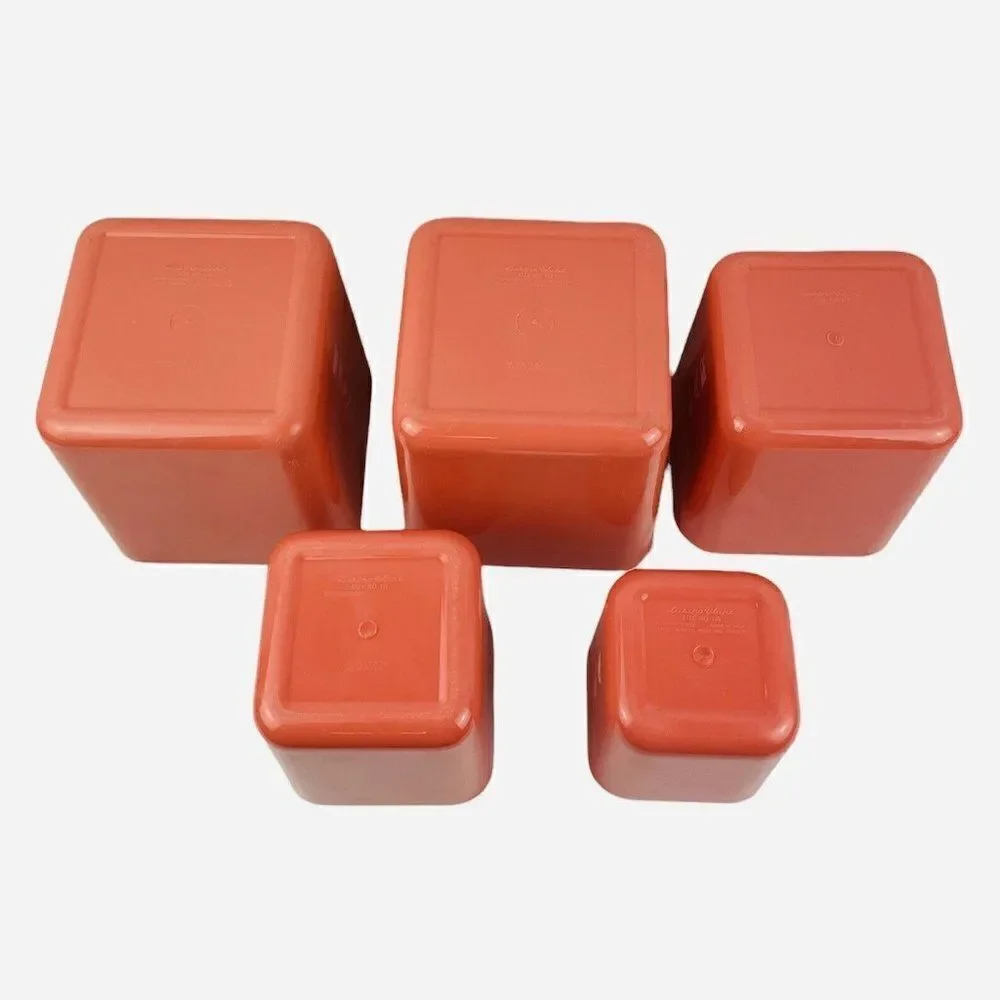 RARE VTG 1950s Lustro Ware Pink Plastic Canister Set and Cookie Jar MCM Retro